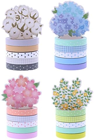 Zchenchen Set of 10 Kawaii Masking Tape Dot Washi Tape Sticker DIY Self Adhesive Washi Craft Decor
