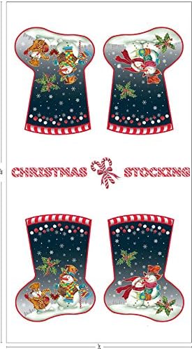 A Snow Family Christmas Holiday Stockings Snowmen 100% Cotton Quilting Fabric