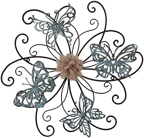 Homes Art Flower And Butterfly Urban Design Metal Wall Decor For Nature Decoration & Kitchen Gifts