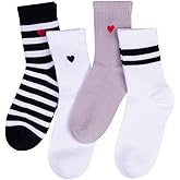 Petit Minou Pippa Teen Girls & Women's Seamless-Toe Turkish Cotton Crew Socks (4-Pack)