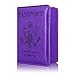 ACdream Passport Holder Cover, Leather Travel Wallet Case, RFID Blocking Document Organizer Protecrtor, with Slots for Credit Cards, Boarding Pass, for Women and Men, Purple