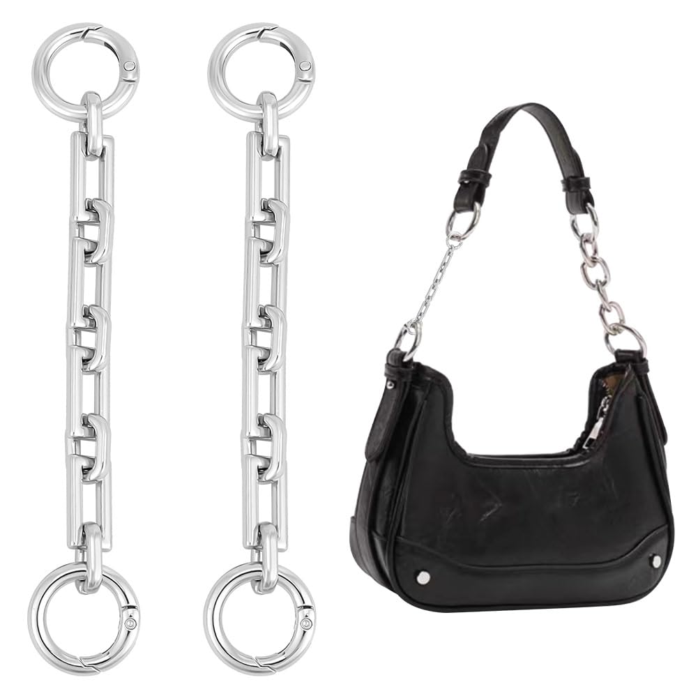 UNICRAFTALE About 2Pcs Alloy Bag Strap Extender Cross Chains 14.5cm Platinum Crossbody Handbag Shoulder Bag Strap Extender Chains with Spring Gate Rings for Bag Straps Replacement Accessories