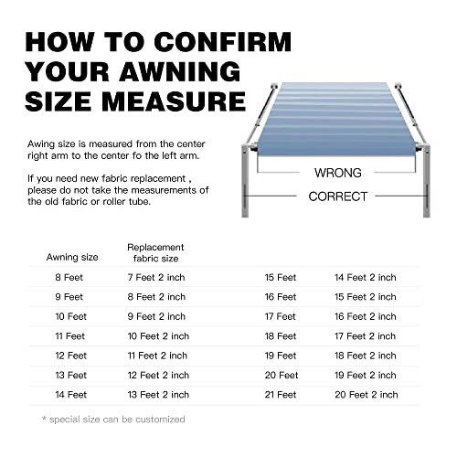 AWNLUX RV Awning Fabric Replacement Heavy Duty Weatherproof 4Ply Vinyl