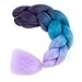 Alissa braiding hair jumbo braids hair synthetic box hair high temperature kanekalon hair for braids 5PCS/Lot 100g/Pc 24 inch(60CM) (Purple-Lake Blue-Light Purple)