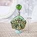 YU FENG 1/4 oz Miniature Glass Perfume Bottle Empty Vintage Jeweled Peacock Decor Crystal Perfume Bottles(Green)