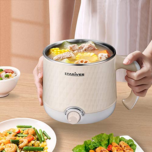 Stariver Electric Hot Pot, 1.8L Electric Cooker, MultiFunctional Mini