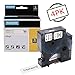 Compatible Industrial Dymo Rhino Permanent Vinyl 18444 Labels Tape, for DYMO Rhino 4200,5000,5200,6000,RhinoPro Label Maker, Industrial LabelWriter, Black on White, 1/2