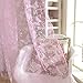 Haoun 2Pcs Butterfly Flocking Voile Tulle Sheer Curtain Window Panel Drape 39.4x78.8 - Pink