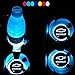 Lntly LED Car Logo Cup Holder Pad Waterproof Bottle Drinks Coaster Built-in Light 7 Colors Changing USB Charging Mat LED Cup Mat Car Atmosphere Lamp 2PCS