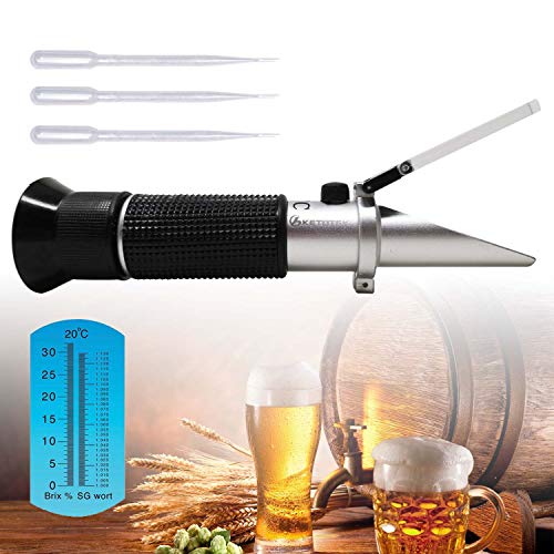 Ketotek Portable Brix Beer Refractometer with ATC for Beer Wort Wine Fruit Sugar Homebrew Meter Brix 0-32% Specific Gravity 1.000-1.130 Replace Homebrew Hydrometer - Thumbnail 7