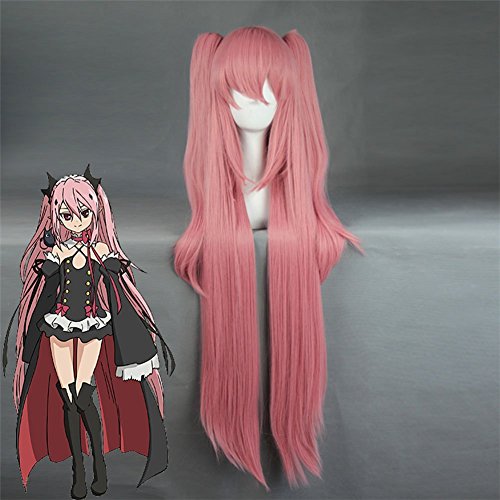 Weeck Anime Seraph of the End Krul Tepes Pink 2 Ponytail OF Costume Cosplay Wigs