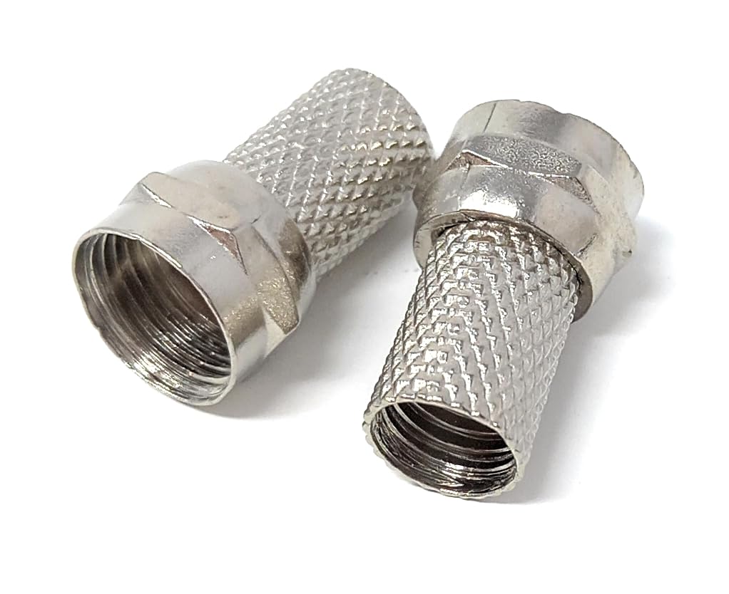 DRUT 2pcs. F-Type Twist-On Male Connectors Plugs For 6.5mm Coaxial Aerial RG6 Cable, Adapter (Silver)