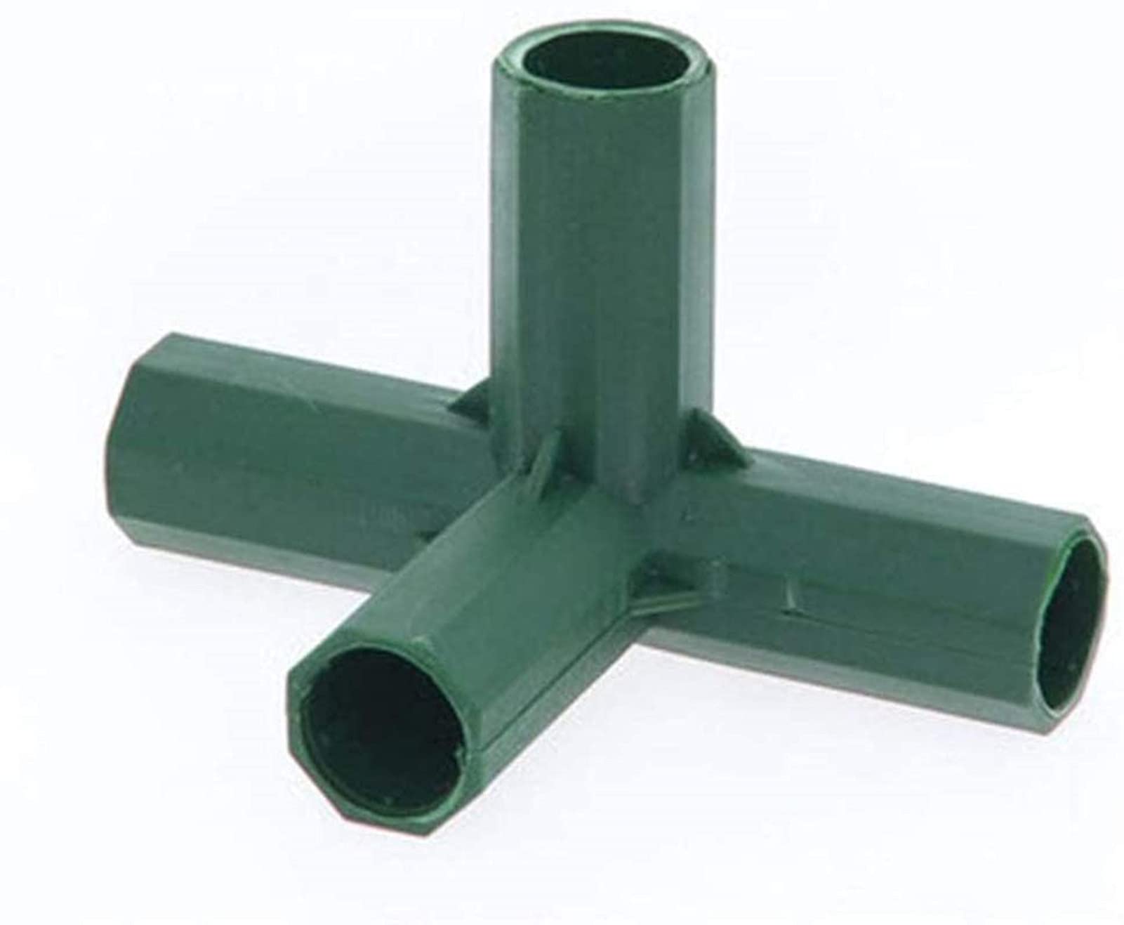 15 Pieces Greenhouse Frame Connectors Plastic PVC Fitting Support Gardening Frame Building Supports Fruit Cages Netting Frames Fencing Cane Rods Stakes Connectors (Green 4 Way Corner Connector 11MM)
