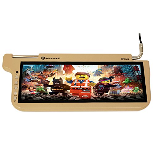 (2) Rockville RPSV12-BG 12.1" Beige/Tan Car Sun Visor Monitors/High Definition!