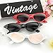 Elimoons Cat Eye Sunglasses 50S with Rhinestones, Black/Red/White, Pack of 3