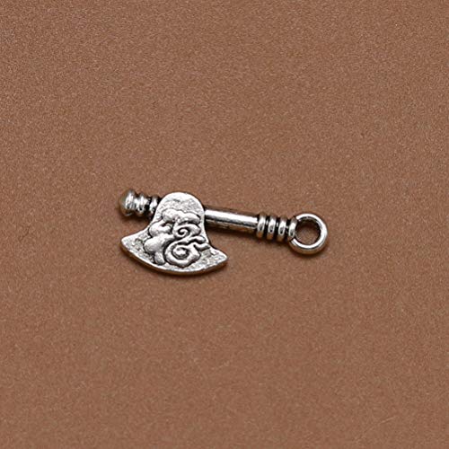 FENICAL 20pcs Cute Charms Axe Shape DIY Handmade Accessories Necklace Pendants Jewelry Making Supplies for Party Favors Decorations (Antique Silver) - Thumbnail 3