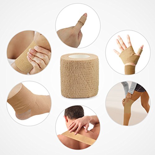 image for Idefair(TM) Self Adhesive Cohesive Wrap Bandage, Elastic Breathable St