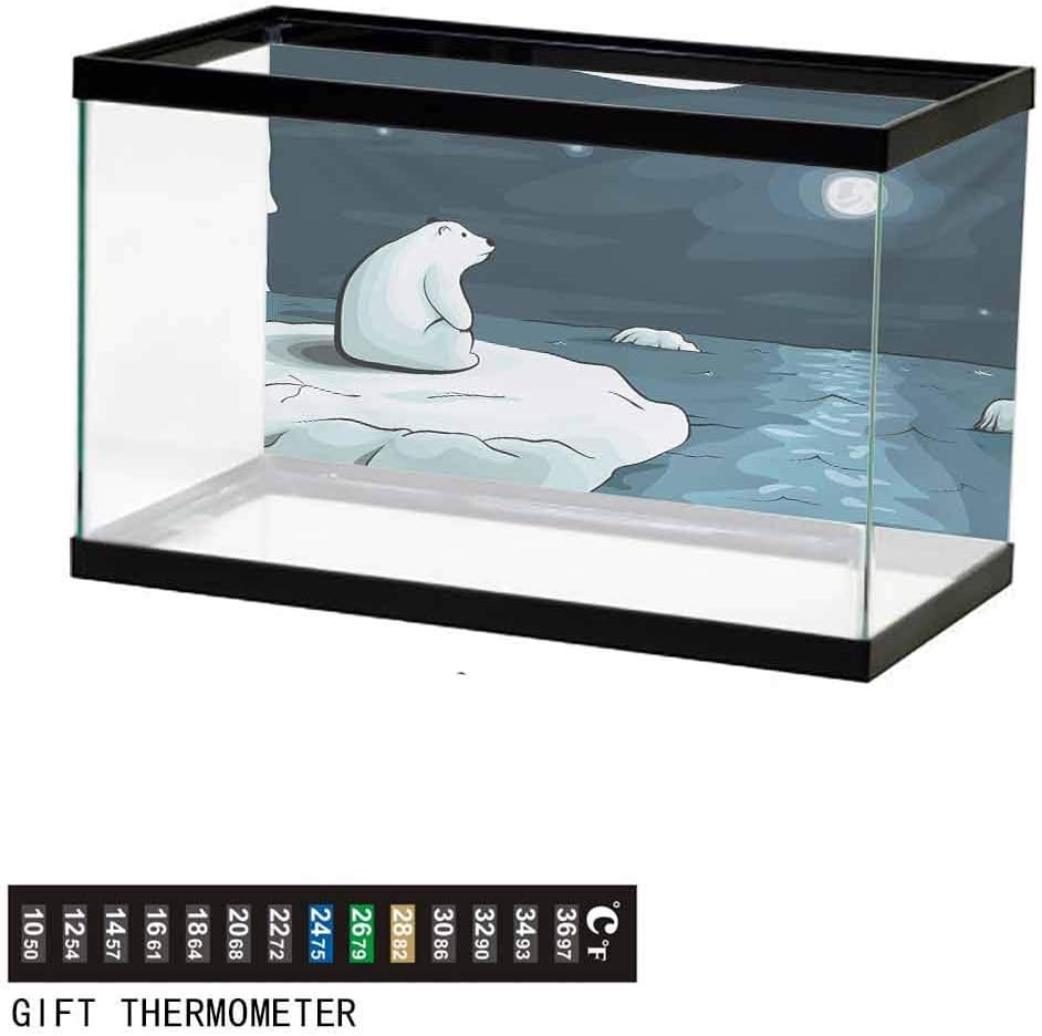 wwwhsl Aquarium Background,Poster Fish Tank Background,Blizzard Scenery Nature Wooden Planks Cold Morning Pine Trees Outdoors Underwater Poster Fish Tank Wall Decorations Sticker