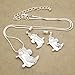 RechicGu Silver Western Texas Cowgirl Cowboy Hat Boot Spur Rodeo Snake Chain Earrings Necklace Set