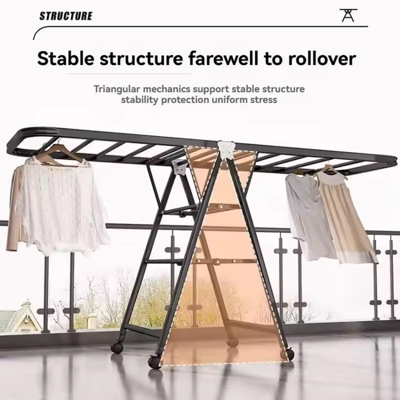 Foldable Clothes Drying Rack, 3 Tier Laundry Dry Rack Height Adjustable Clothes Hanger Stand Drying Racks, Laundry Drying Rack Stand for Sheets Towels & Clothing