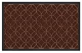 Door Mats for Your Entryway, Indoor or Outdoor; Doormat has Non Slip Rubber Backing, Coffee Colored Rug With Circle Pattern, 29” x 18”