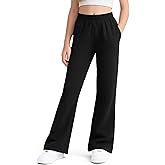 NUMYEAN Girls Uniform Pants Flare Sweatpants Joggers Pants Preppy Clothes for Girls 7-14 Years