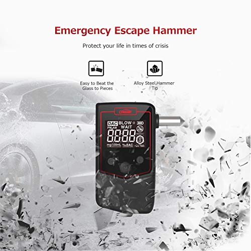 Oasser Breathalyzer Alcohol Tester Rechargeable Li-ion Digital LCD Breath Tester Semi-Conductor Sensor with 4 Mouthpieces T6