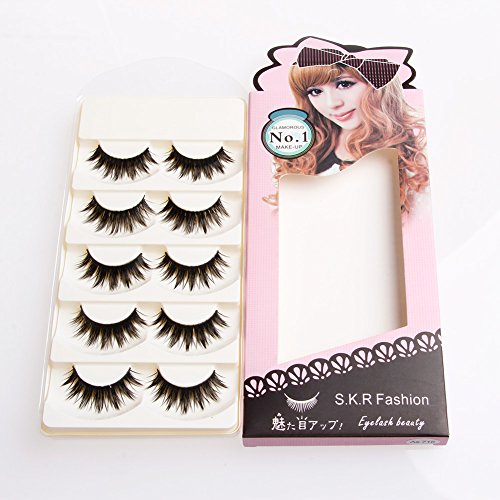 cici store 5 Pairs Handmade Natural Soft Fashion Long Thick Eyelashes Makeup False Eye Lashes - Thumbnail 3