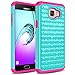 Galaxy A5 (2016 Release) Case, TownShop Pink/Turquoise Spot Diamond Studded Bling Crystal Rhinestone Dual Layer Hybrid Cover Silicone Rubber Skin Hard Case for Samsung Galaxy A5/ A510F (2016)