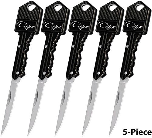 Letter Opener - Envelope Slitter/Box Cutter Portable Knife Fit on Keyring Gifts for Men Or Women - Pack of 5