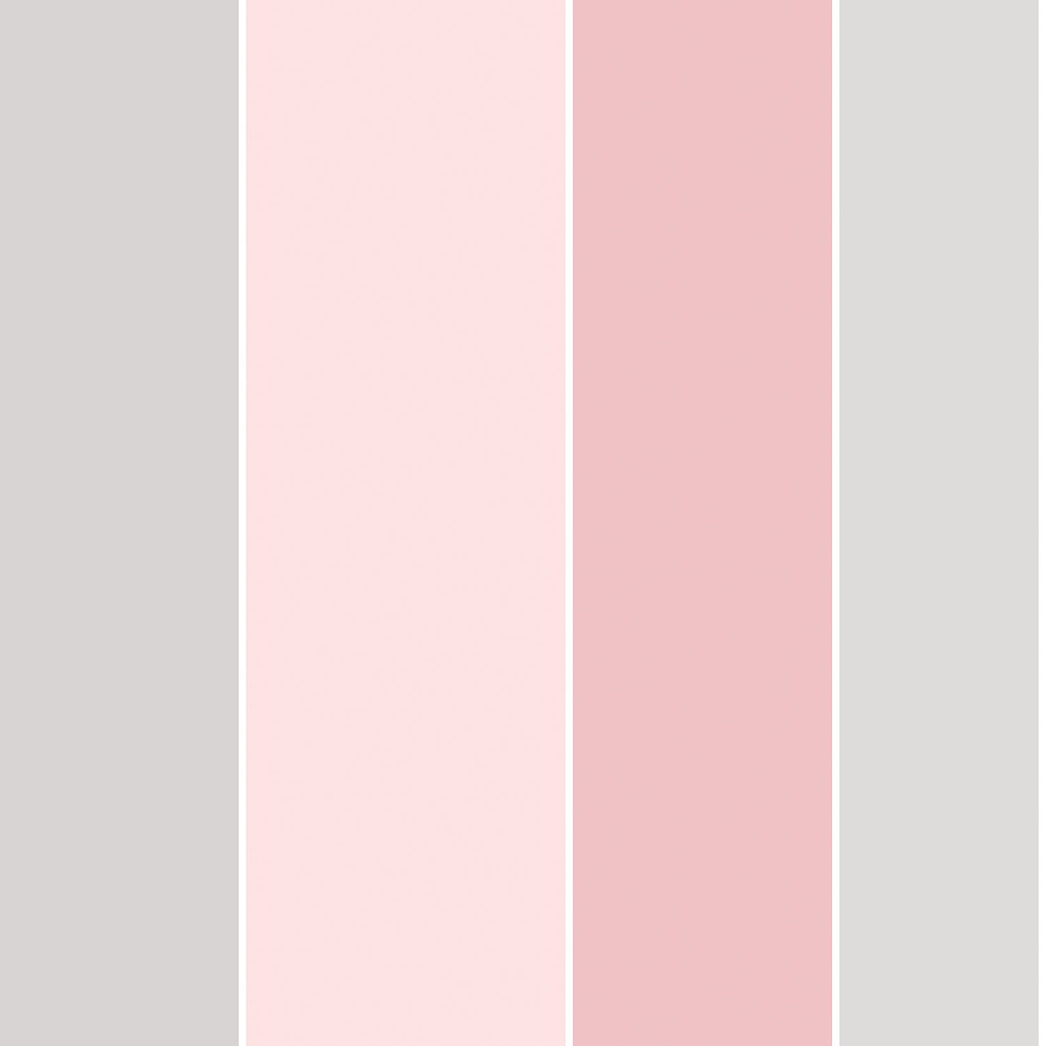 Galerie G67597 Smart Stripes 2, Four-Colour Stripes Design Wallpaper, Pinks/Greys, 10m x 53cm