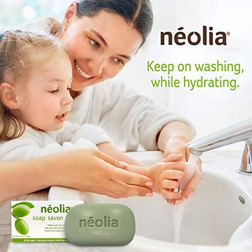 Neolia Natural Olive Oil Soap Bar (8 Pack): Gentle Green Bar Soap Made with Organic Italian Extra Virgin Olive Oil & Aloe. Ideal Natural Soap for Dry Skin. Gentle Natural Soap for Sensitive Skin.