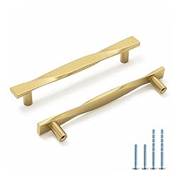 Rergy 10 Pack Gold Drawer Pulls Brushed Brass