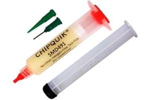 Chip Quik SMD491 No-Clean Halogen-Free Tack Flux in a 10cc syringe w/plunger & tip
