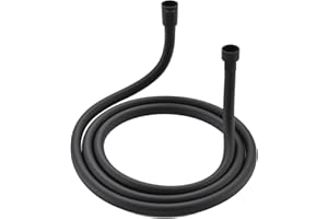 KINSE Kink Free Shower Hose, 118" Extra-Long for Handheld Shower Head Hose, Flexible PVC Shower Hose Replacement with Brass Insert and Integral Rubber Ring - Sturdy & Anti-Leakage(Black)