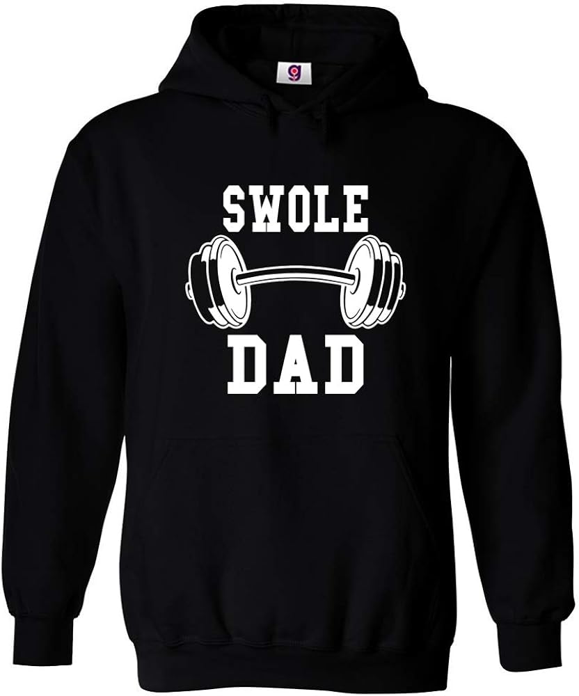 Funny Swole Dad Gym Workout Dad Hoodie (12/13 Yrs Black) Amazon.co