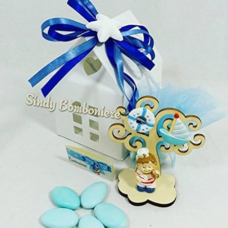 Originale Bomboniera Nascita Battesimo Albero Della Vita Marinaio Stile Mare 1 Compleano Bimbo Confezionata Da Noi Amazon It Casa E Cucina