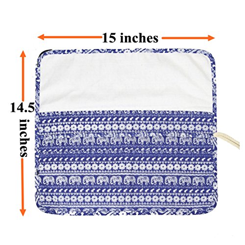 2 Pockets+Brushes+Holder+Canvas+Elephant