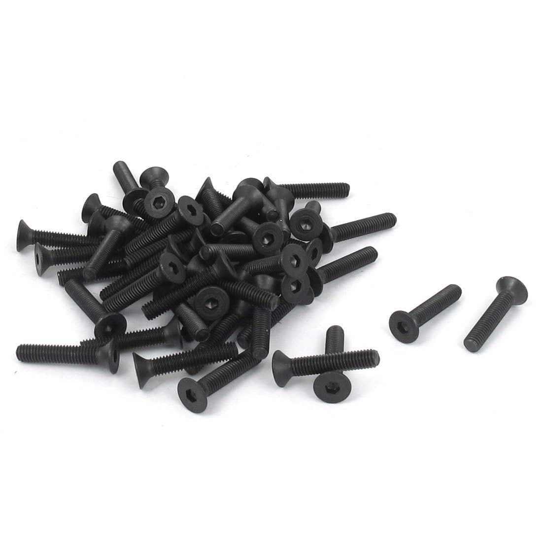 TA-VIGOR 50Pcs Hex Socket Countersunk Head Screw Bolts, M3 x 16mm Alloy Steel Flat Head Socket Cap Screws Bolts Fasteners for Bicycle Motorcycle Repair, Machinery, Household Appliances, Black