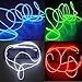 TDLTEK 4 Pack 15Ft Neon Glowing Strobing Electroluminescent Wire/El Wire(Blue, Green, Red, White) + 3 Modes Battery Controllers
