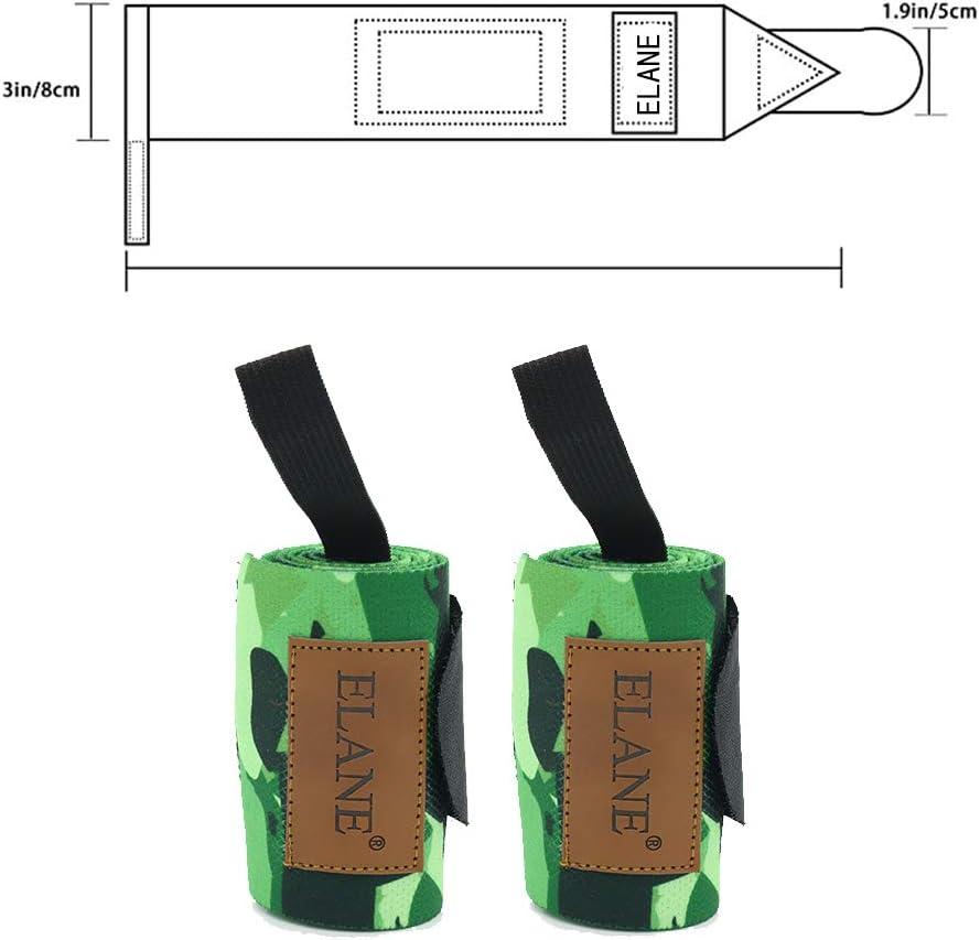 ELANE 2PCS/Pair Wrist Straps Support Braces Wraps for Powerlifting, Bodybuilding, Weight Lifting, Strength Training, Sports, One Size fits All Men& Women (Left and Right) (Camouflage Green) : Sports & Outdoors