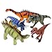 Boley Classic Dinosaur Toy Set with Dino Guide Tags - 5 Pc Large Plastic Realistic Educational Dinosaur Toys for Kids Age 3+