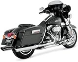 Vance & Hines 16763 Twin Slash 4 Rounds Chrome Slip On Mufflers For Harley-Davidson Touring 1995-2016 Bikes