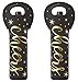 Juvale 2-Pack Cheers Gold Foil Insulated Neoprene Single Bottle Wine Tote Carrier Bags with Handles for Travel, Holds One 750ml Bottle