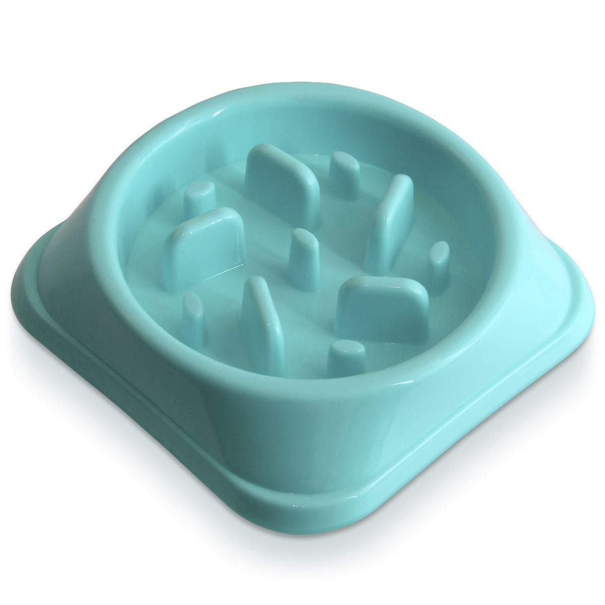 iGadgitz Home U6969 - Small Slow Eating Dog Bowl - Puppy Kitten Junior Pet Interactive Maze Feeder Puzzle Anti Choke - Blue