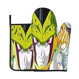 Xiaoxian Dra-gon Ba-ll Z 78 Hittebestendige Keukenovenhandschoenen, ovenhandschoenen en potdekselhandschoenen veilig…