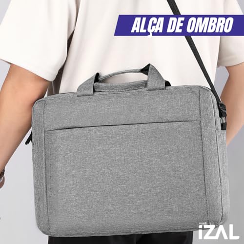 Bolsa Pasta para Notebook Maleta Executiva Impermeável Portátil | Alça Ombro e Mão Para Viagem, Trabalho, Faculdade Ideal Para o Dia a Dia Alça Transversal Unissex - Exclusividade Izal