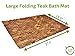 Soothing Styles Large Folding Teak Shower Mat | Mildew Resistant Natural Teak Bath Mat with Non Slip Grips | for Use on Shower Floor or Outside of Bathtub | 27.5