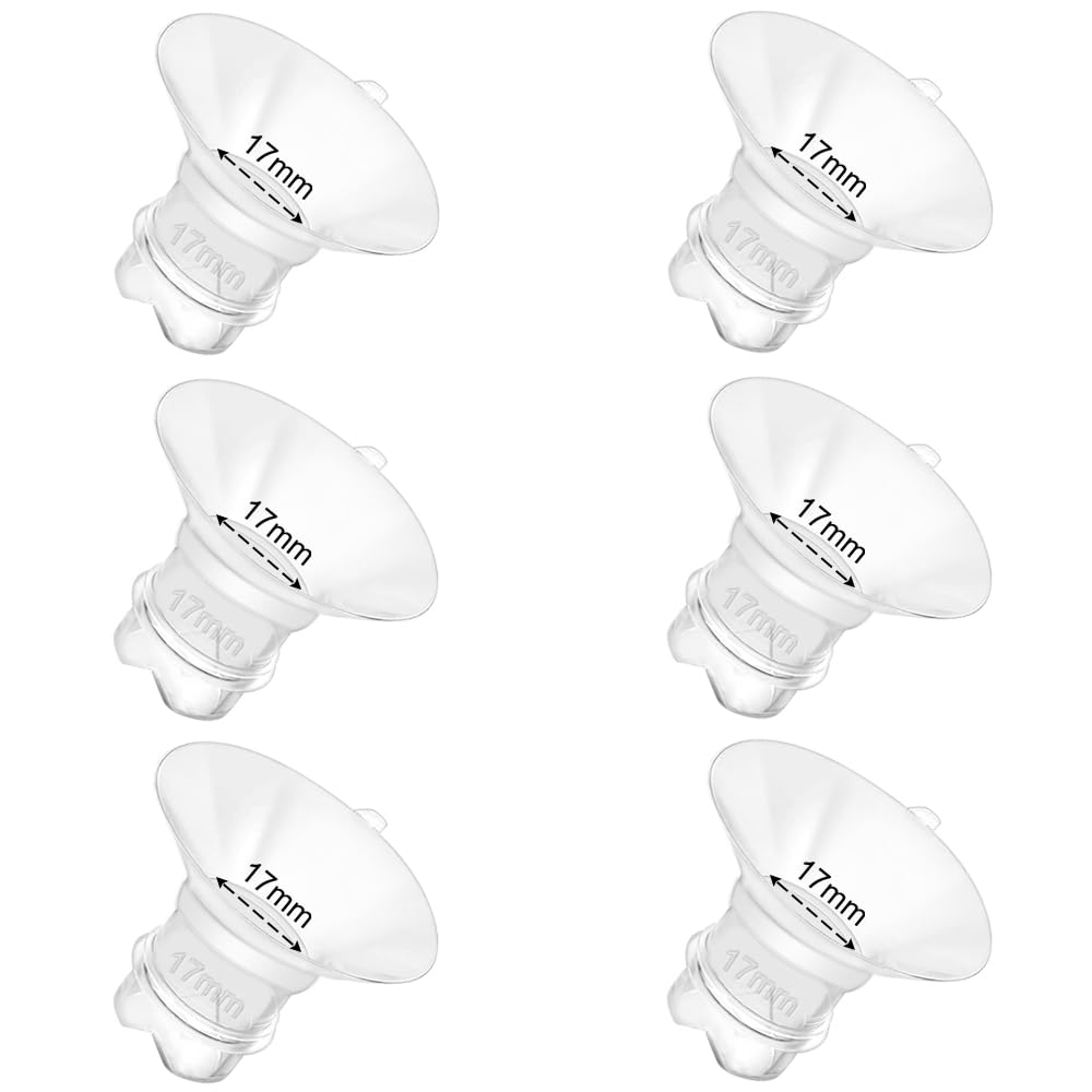 Photo 1 of 6pcs Updated Silicone Flange Insert 17mm Compatible with Momcozy/Medela/Spectra/Eufy/Lansinoh/TSRETE/Elvie/NCVI/Paruu Breast Pump, for 24mm Flange/Shield, Breastfeeding Essential Replacement Pump Part