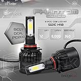 72W 8000LM US BridgeLux COB LED Chip Headlight Conversion Kit - White 6000K Replace Halogen Bulbs - H10 / 9140/9145